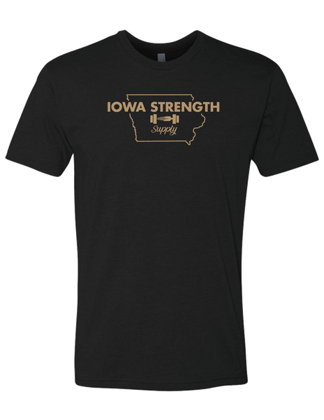 Iowa Strength Supply T-Shirt - Black/Tan